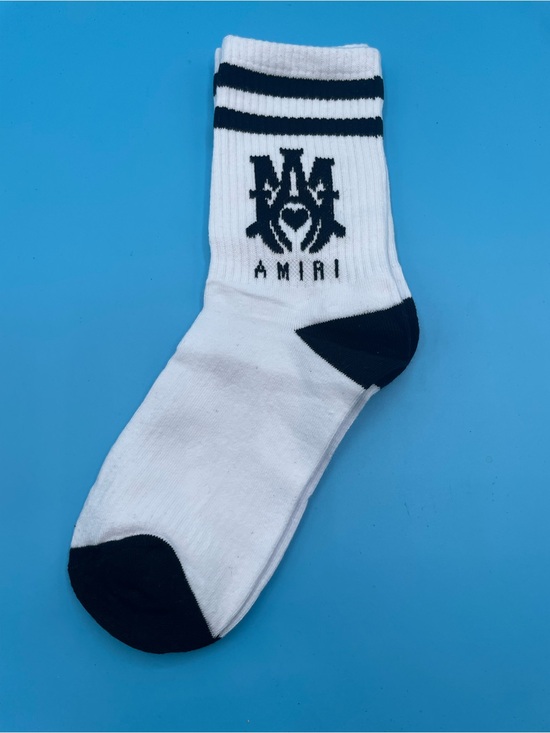 AMIRI Other - AMIRI White Crew Sock with Black Logo & Trim